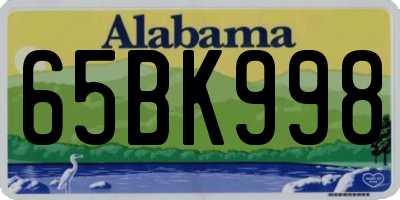 AL license plate 65BK998