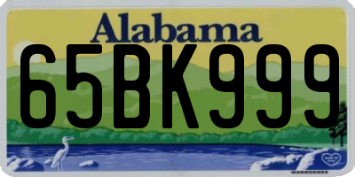 AL license plate 65BK999