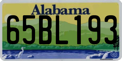 AL license plate 65BL193