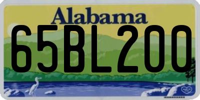 AL license plate 65BL200