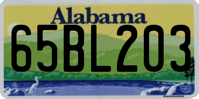 AL license plate 65BL203
