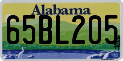 AL license plate 65BL205