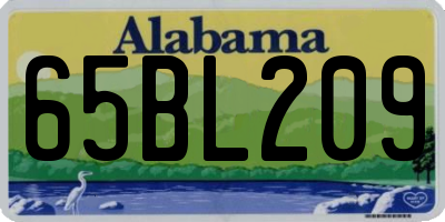 AL license plate 65BL209