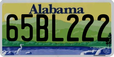 AL license plate 65BL222