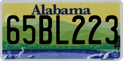AL license plate 65BL223
