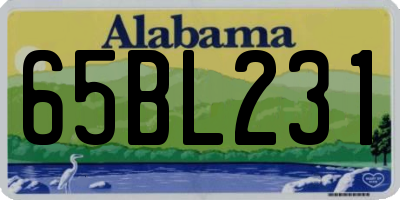 AL license plate 65BL231