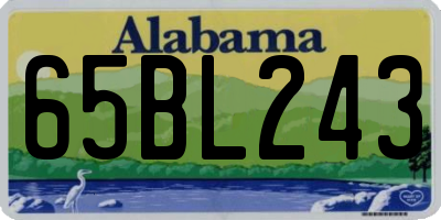 AL license plate 65BL243