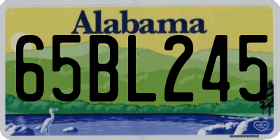 AL license plate 65BL245