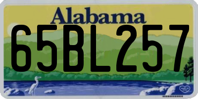 AL license plate 65BL257