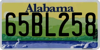 AL license plate 65BL258