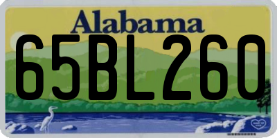 AL license plate 65BL260