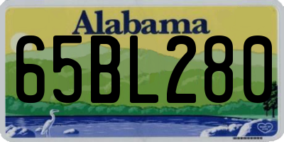 AL license plate 65BL280