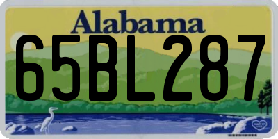 AL license plate 65BL287