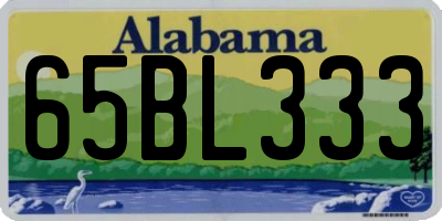 AL license plate 65BL333