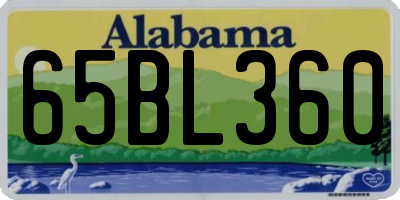 AL license plate 65BL360