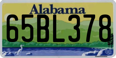 AL license plate 65BL378