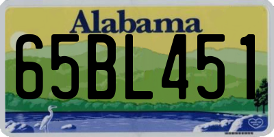 AL license plate 65BL451