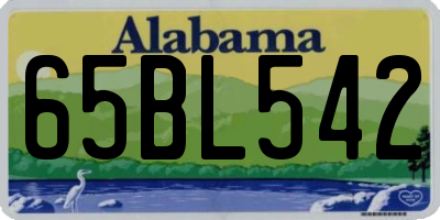 AL license plate 65BL542