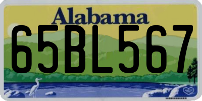 AL license plate 65BL567