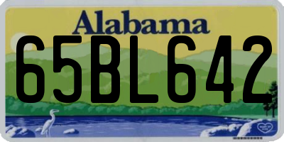 AL license plate 65BL642