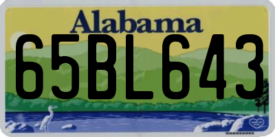 AL license plate 65BL643