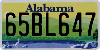 AL license plate 65BL647