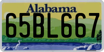 AL license plate 65BL667