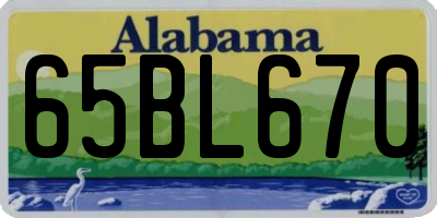 AL license plate 65BL670