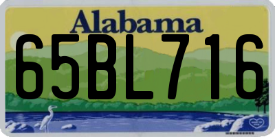 AL license plate 65BL716