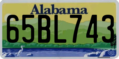AL license plate 65BL743