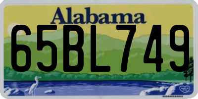 AL license plate 65BL749