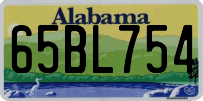 AL license plate 65BL754