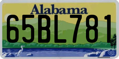 AL license plate 65BL781