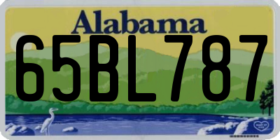 AL license plate 65BL787