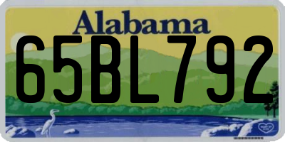 AL license plate 65BL792