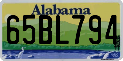 AL license plate 65BL794