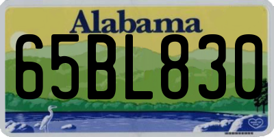 AL license plate 65BL830