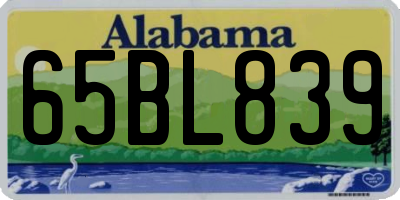 AL license plate 65BL839