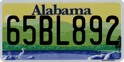AL license plate 65BL892