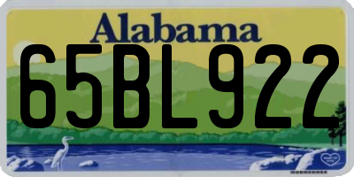 AL license plate 65BL922