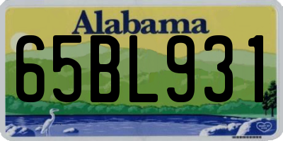 AL license plate 65BL931