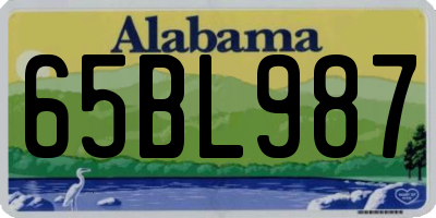 AL license plate 65BL987