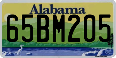 AL license plate 65BM205