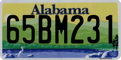 AL license plate 65BM231