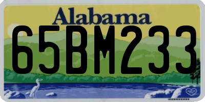 AL license plate 65BM233