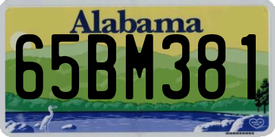 AL license plate 65BM381