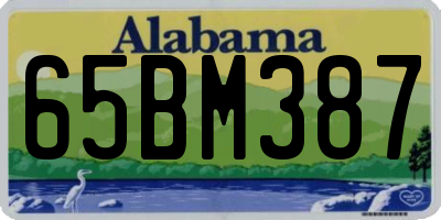 AL license plate 65BM387