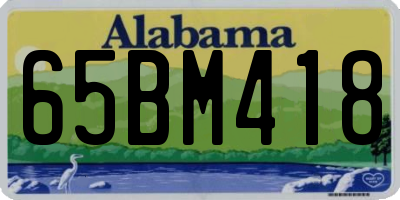 AL license plate 65BM418
