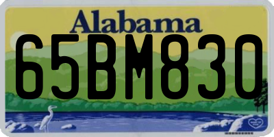 AL license plate 65BM830