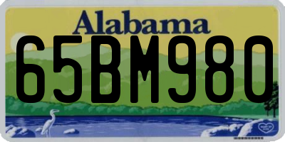 AL license plate 65BM980